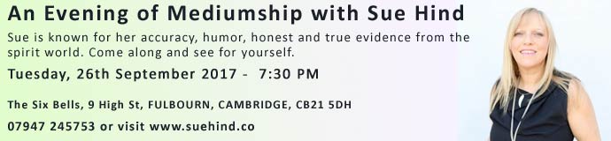 An Evening of Mediumship with Sue Hind An Evening of Mediumship with Sue Hind