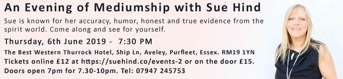 An Evening of Mediumship with Sue Hind An Evening of Mediumship with Sue Hind