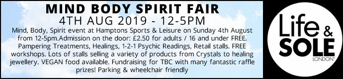Mind Body Spirit Fair 4th August 2019 £2.50 entrance for charity to pay on...