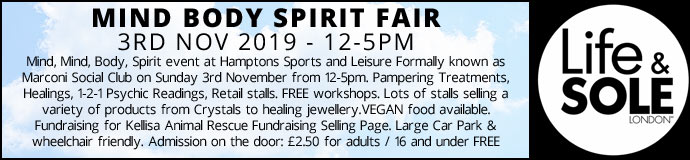 Mind Body Spirit Fair 3rd Nov 2019 £2.50 Entrance Fee to pay