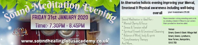 GONG BATH (SOUND MEDITATION EVENING) - NEW FOREST GONG BATH (SOUND MEDITATION EVENING) - NEW FOREST