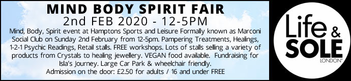 Mind Body Spirit Fair 2nd Feb 2020 £2.50 Entrance Fee to pay Mind Body Spirit Fair 2nd Feb 2020 £2.50 Entrance Fee to pay